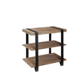 Alaterre Furniture Modesto Metal Strap and Reclaimed Wood End Table with Shelf AMSA0120